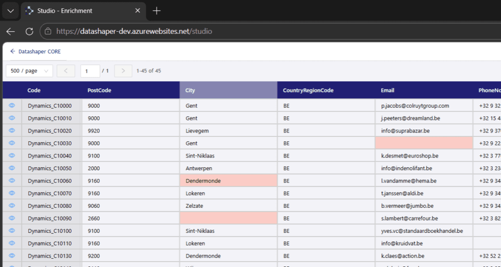 Screenshot of studio